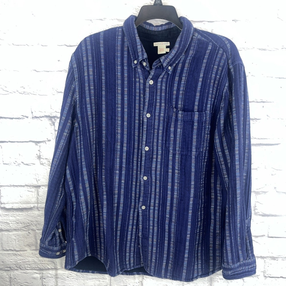 Sold Carbon2cobalt Men's Casual Long Sleeve Striped Button Down Rustic